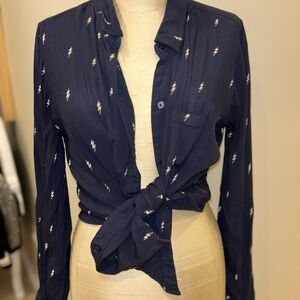 Rails Navy Blue Lightning Print Women's Top